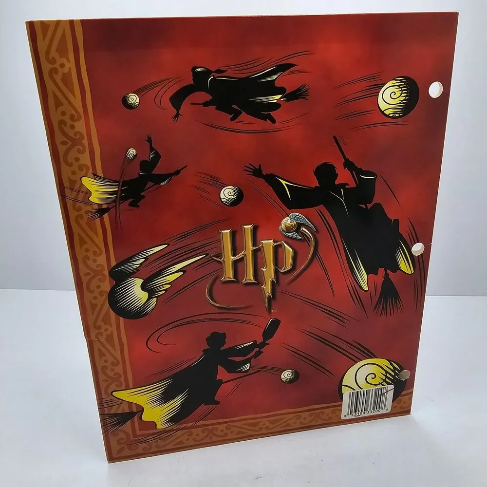 Vintage 2001 Harry Potter Quidditch Mead 2 Pocket Folder Portfolio 3 Hole Punch